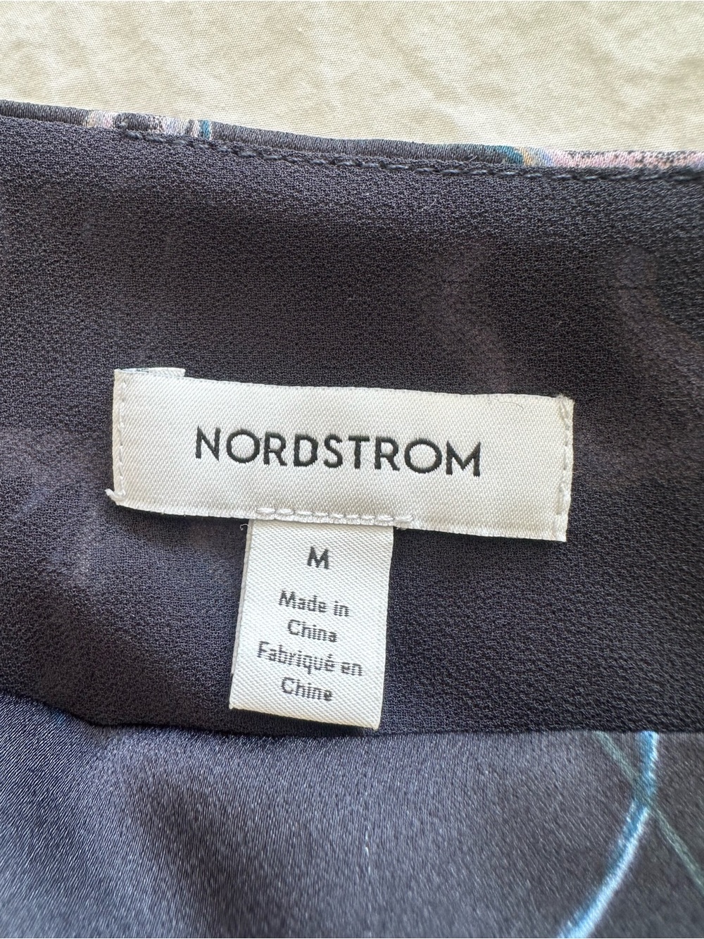 Nordstrom top with lavender print on black size medium - Picture 9 of 15